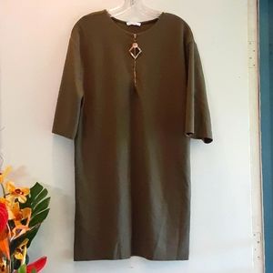 Zara Large Olive Green Beautiful Shift Dress